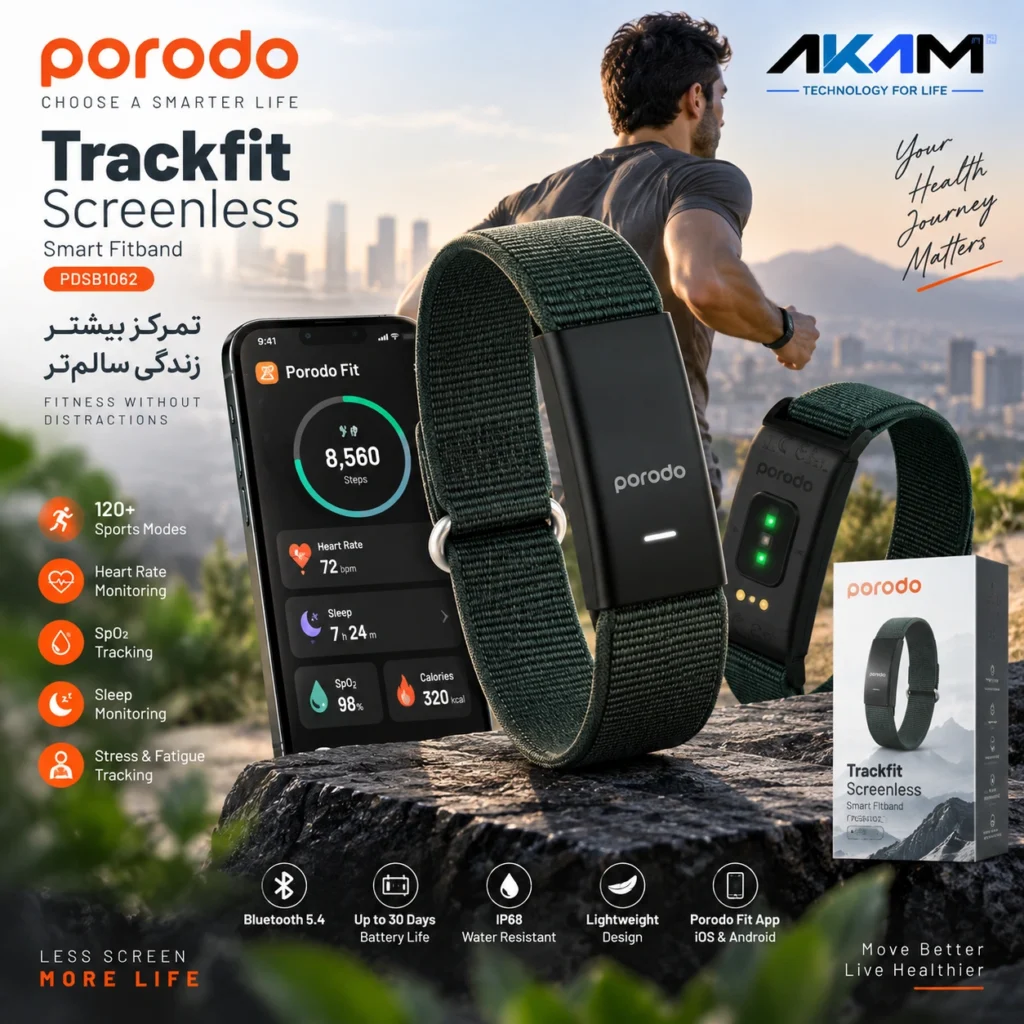 دستبند هوشمند پرودو Trackfit Screenless