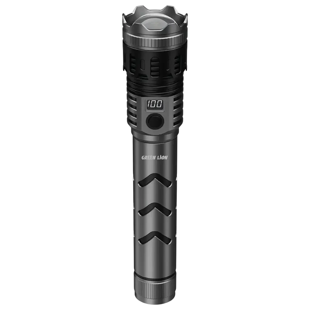 Green Lion Hunter Portable LED Torch - Grey-Photoroom